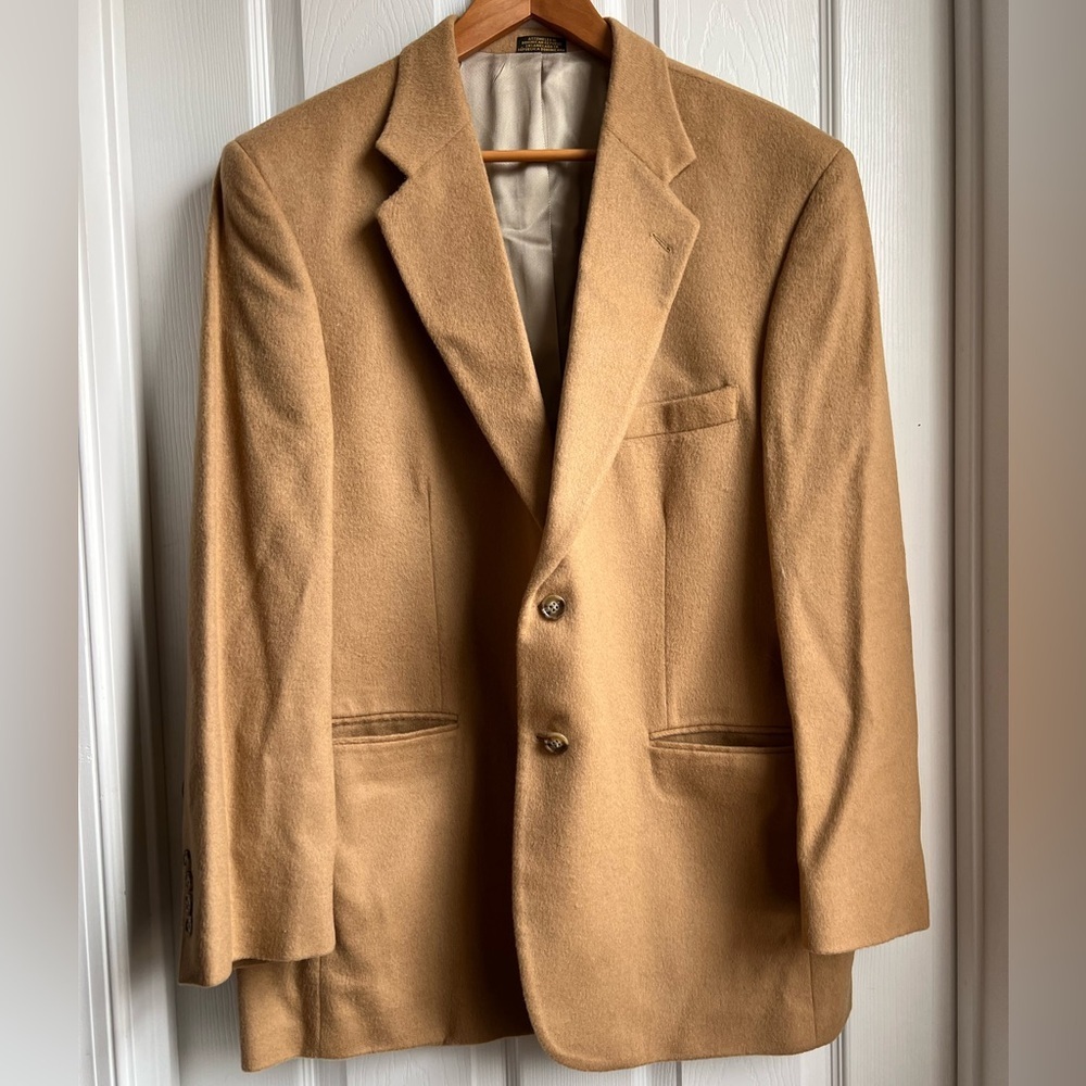 Stafford Men’s Camel Hair Wool Blend Sport Coat Blazer Tan 44R